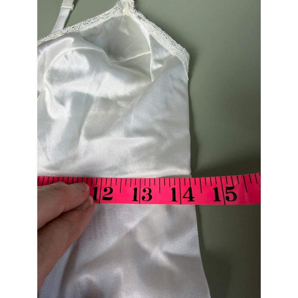 Vintage Kayser Slip Dress Women's Size 34 White Lace Nylon Dollette Balletcore - Picture 10 of 12